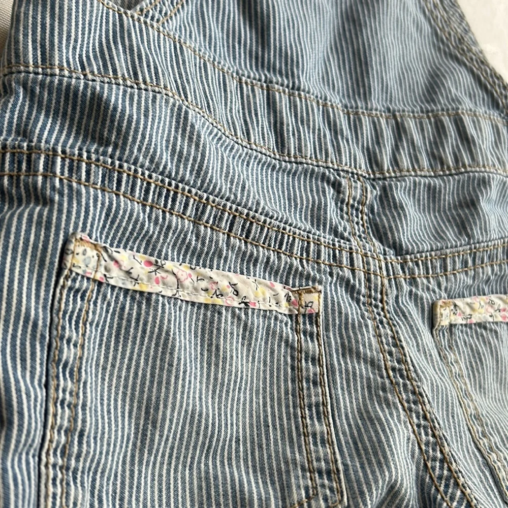 COPY - Vintage baby toddler OshKosh Bgosh striped overalls 12 mo. w/ floral pri…